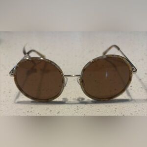 Round Brown Lens Women's Sunglasses - Unbranded